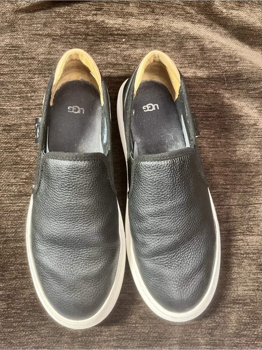 Women's UGG Almeda Black Slip-On Leather Sneakers - Casual Comfort